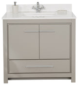 Mila Collection 36" Bathroom Vanity With Sink, Mirror, Countertop, Ash Gray