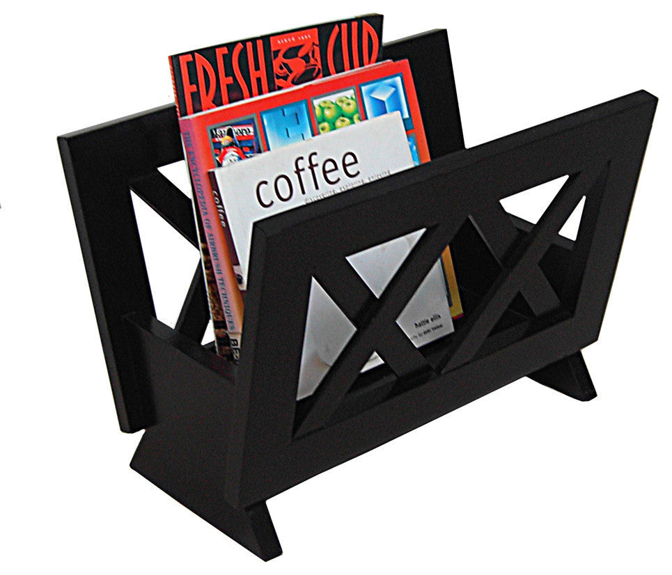 Oceanstar Contemporary Wood Magazine Rack, Mahogany