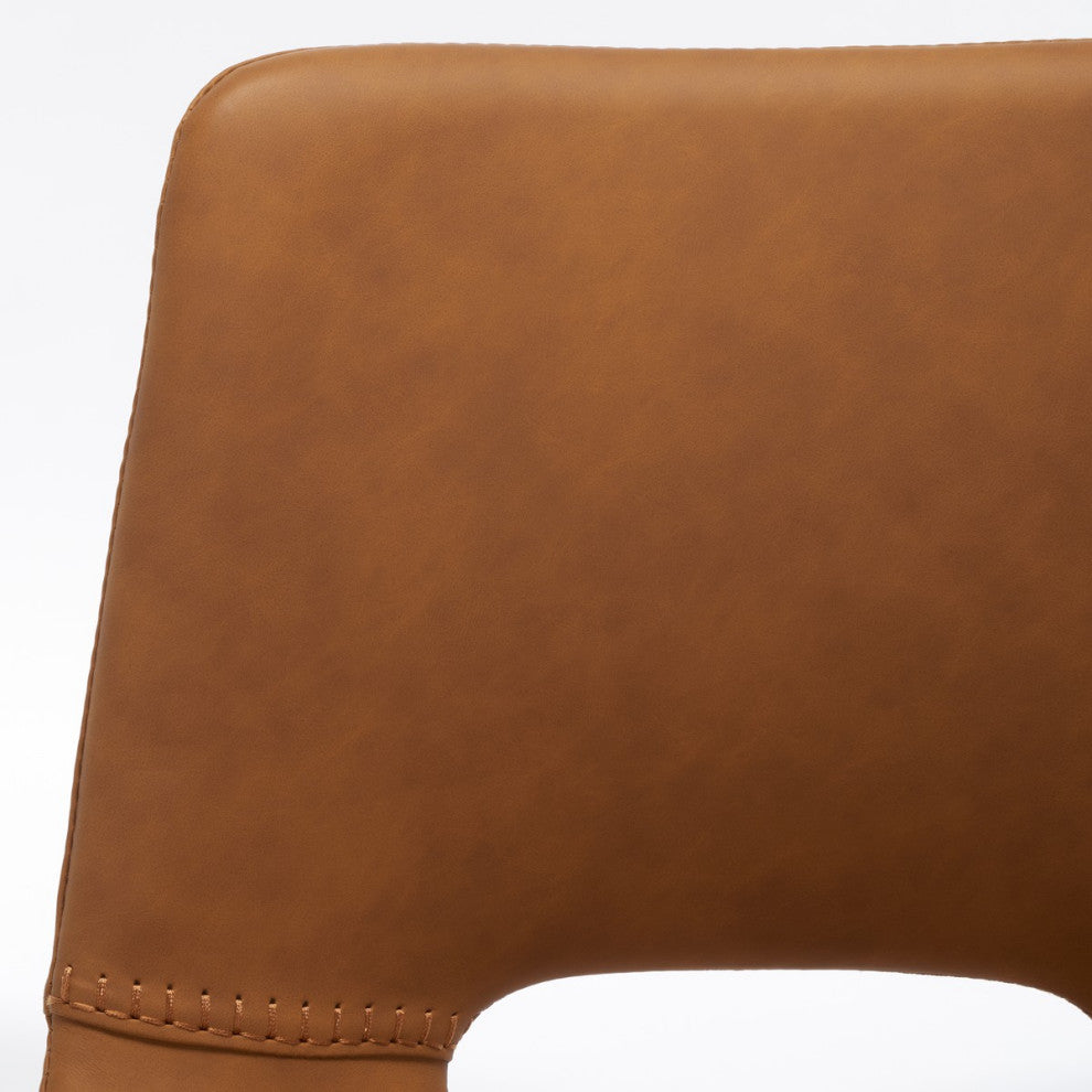 Safavieh Freya Gas Lift Bar Stool, Cognac/Black