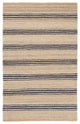 Dash & Albert Jute Ticking Indigo Handwoven Rug, Blue, 6' x 9'