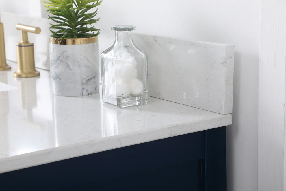 Skylar 48" Single Bathroom Vanity, Blue, With Backsplash