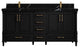 Aberdeen 72 Double Sink Bath Vanity In Black 2" Calacatta Black