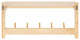 Meridien Shelf with Hooks, Natural 24x8x12