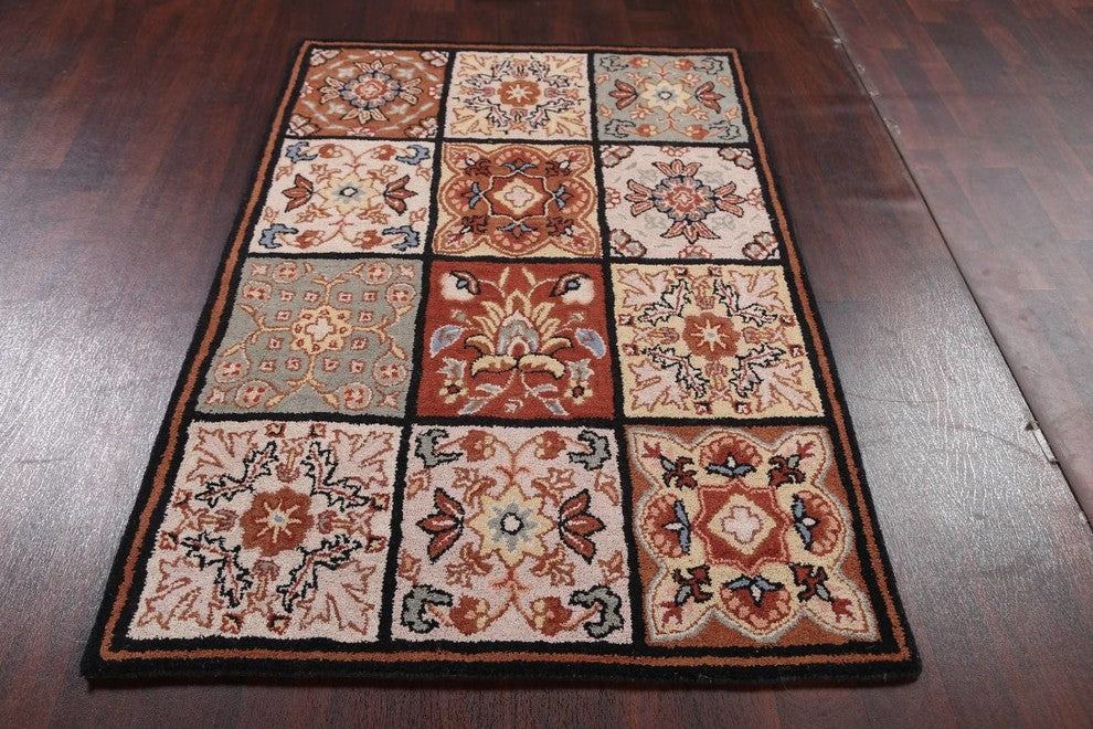 Patchwork Hand-tufted Agra 100% Wool Oushak Oriental Area Rug, Round 10'