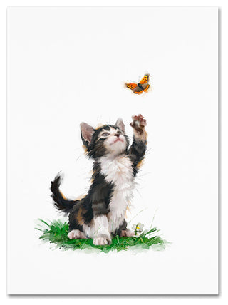 The Macneil Studio 'Cat With Butterfly' Canvas Art, 24"x18"