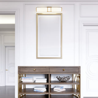 1-Light, 26W LED Vanity Light, Brushed Gold/Acrylic Shade