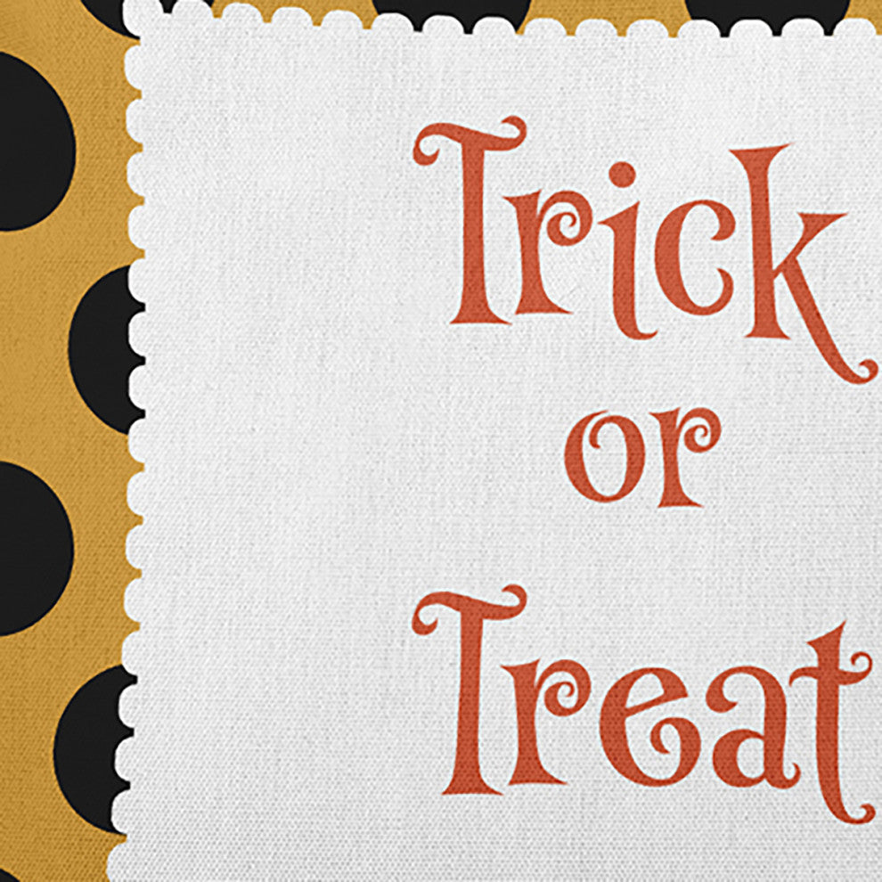 Trick or Treat Dots Accent Pillow, Golden Mustard, 18"x18"