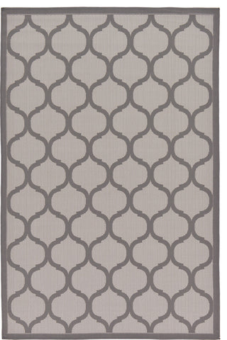 Unique Loom Gray Moroccan Outdoor 6' Round Rug