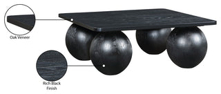 Fitch Oak Veneer Coffee Table, Black, Square