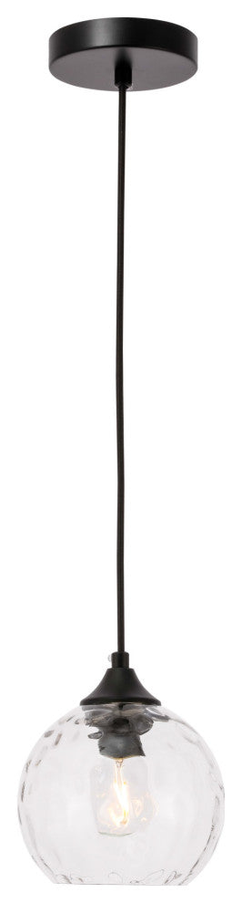 Elegant Lighting LD2280 Cashel 1 Light 6"W Mini Pendant - Black
