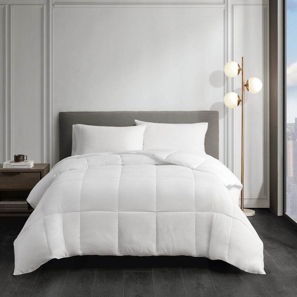 Sleep Philosophy Sateen Double Insertion Comforter, White, Twin