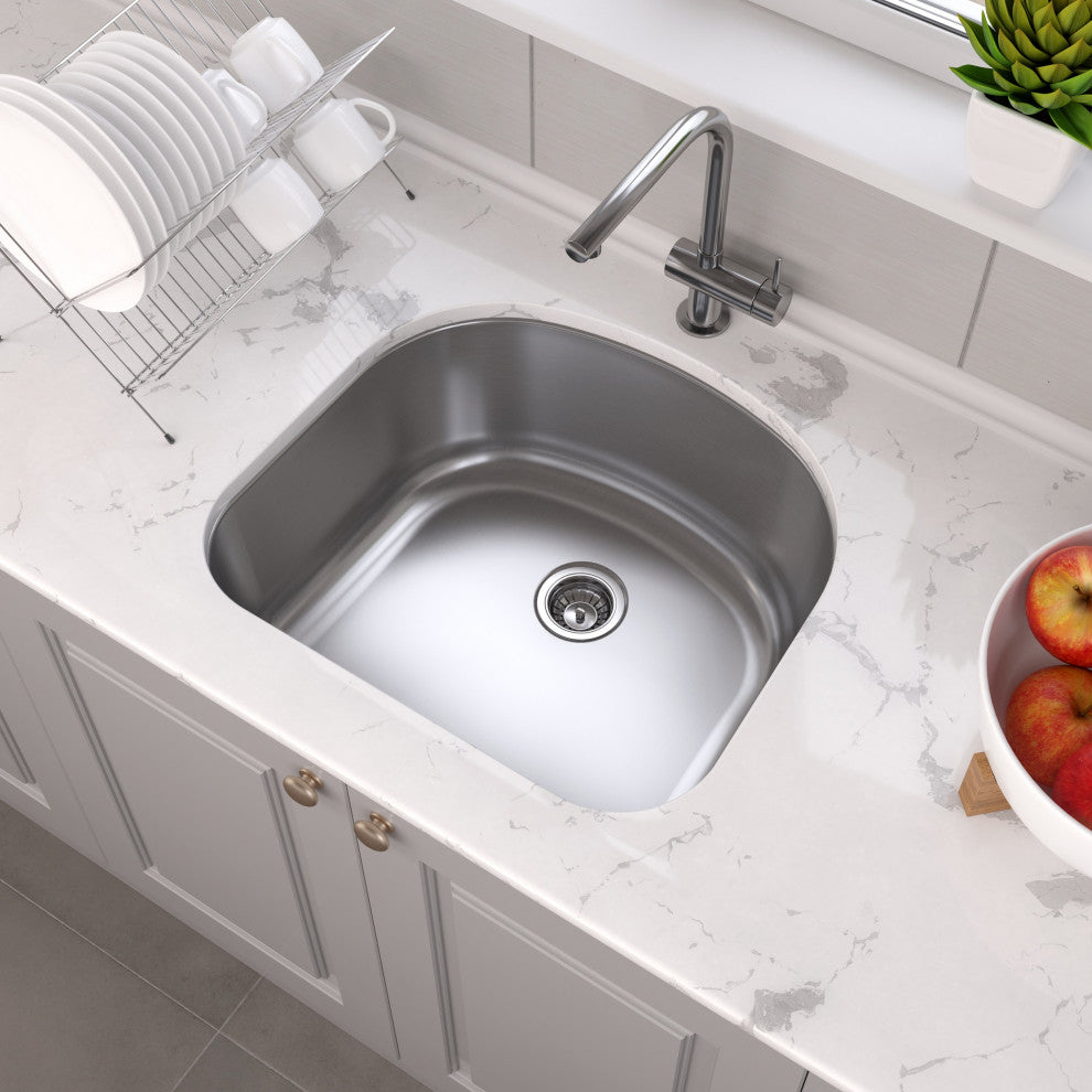 Blue Ocean 23 1/4" KSS861 16 Gauge Stainless Steel Undermount Kitchen Sink