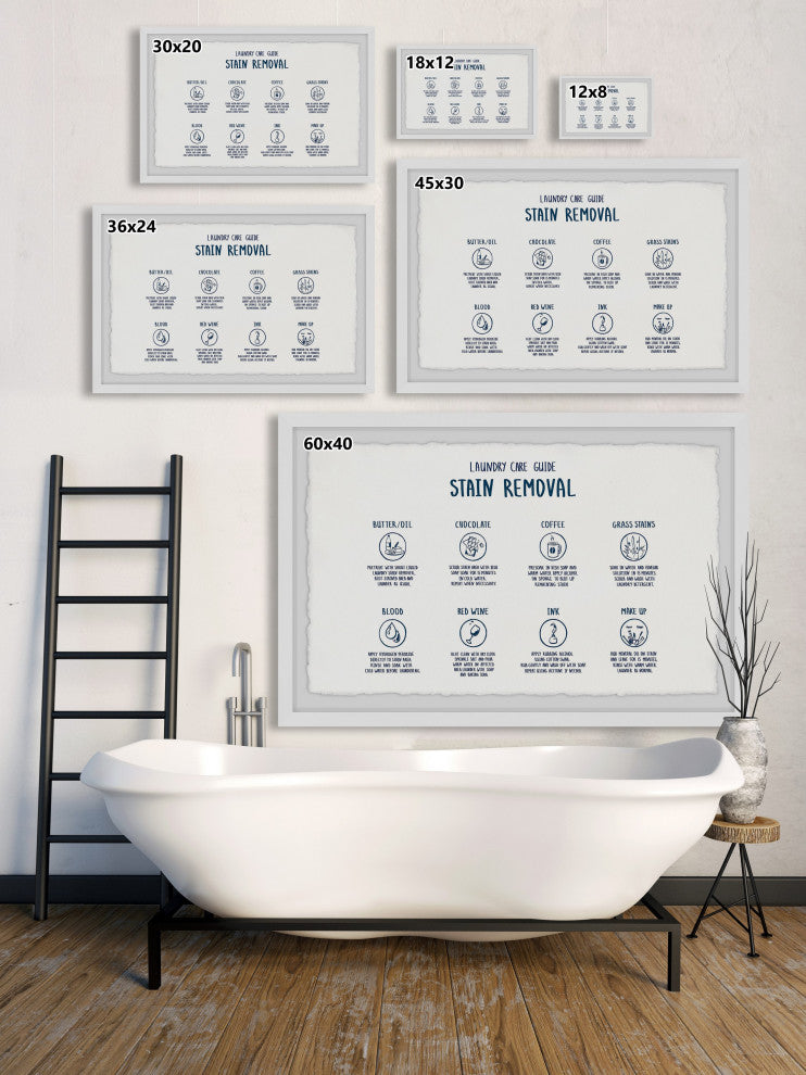 "Laundry Care Guide" Framed Painting Print, 24x16