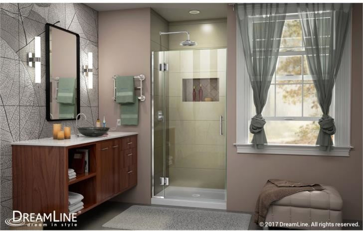 Unidoor-x 31" Hinged Shower Door, Oil Rubbed Bronze