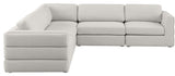 Beckham Linen Textured Fabric 5-Piece Modular L-Shaped Sectional, Beige