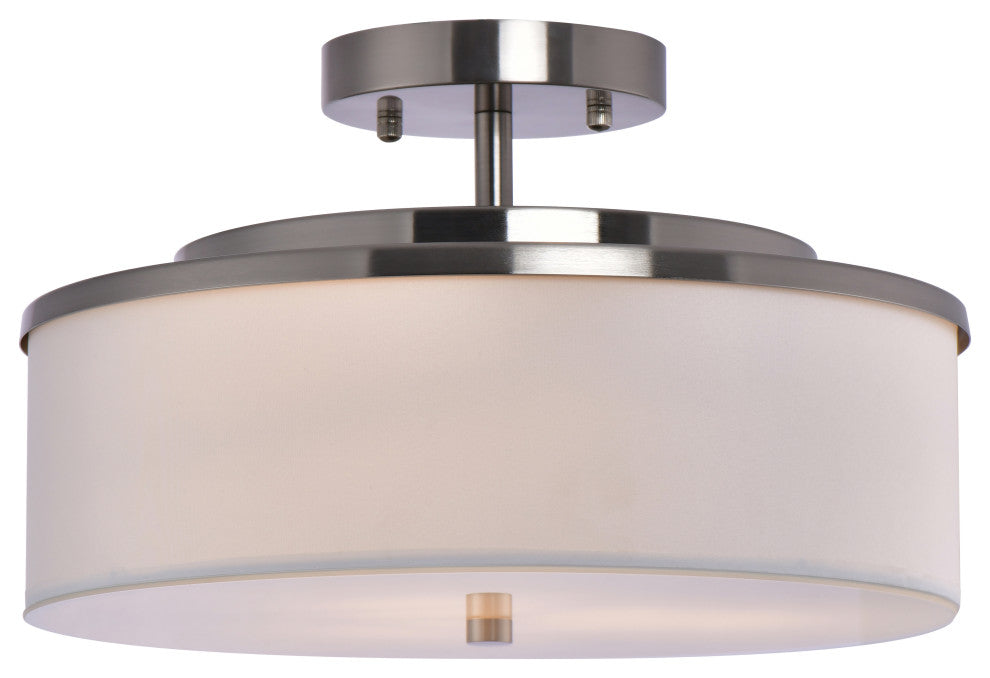 Lazzur Adour 3 Light 15" Satin Nickel Semi-Flush Mount Ceiling Light