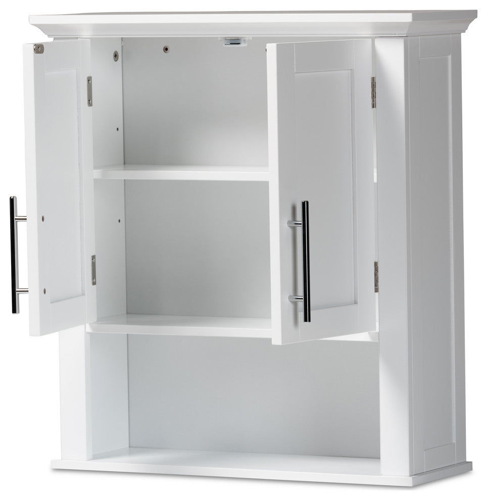 Maxwel Modern Contemporary White 2-Door Bathroom Wall Cabinet