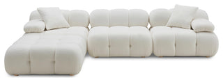 Calliope Cream Vegan Shearling 4-piece Modular Sectional Cream