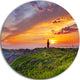 Lighthouse At Gorgeous Sunset, Round Wall Art Landscape, 36"