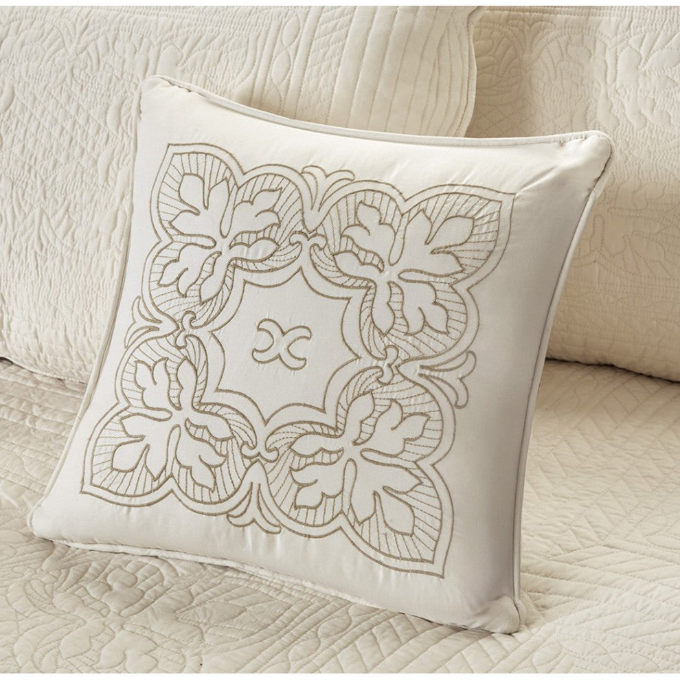 Madison Park Tuscany 6 Piece Reversible Scalloped Edge Daybed Cover Set, Cream