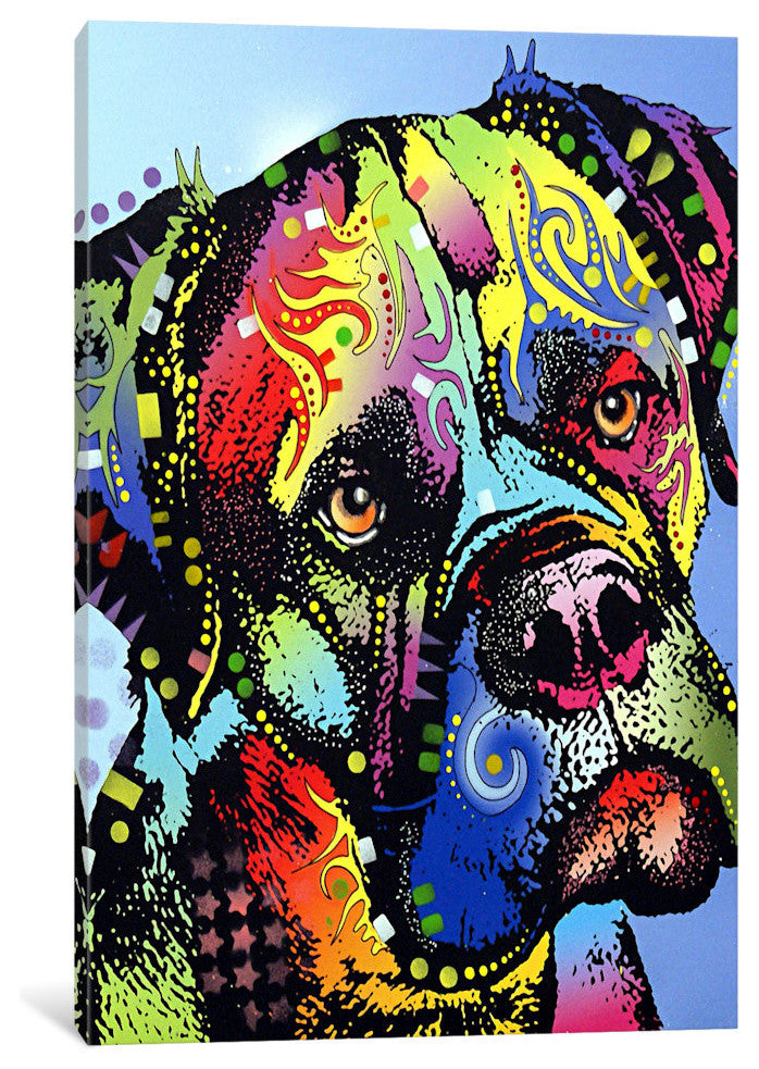 "Mastiff Warrior" Wrapped Canvas Art Print, 26x18x1.5