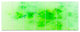 Bright Green Starry Fractal Sky, Abstract Canvas Art Print, 83"x32", 7 Panels