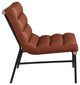 Burke Upholstered Accent Chair, Cognac, Vegan Leather, White Oak
