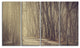 Path in the Foggy Fall Forest, Modern Forest Canvas Art, 48"x28", 4 Panels