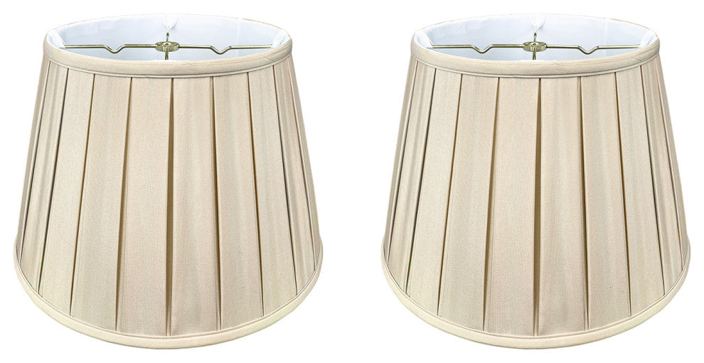 Royal Designs Empire English Pleat Lamp Shade, Beige, 10.5x16x11, Set of 2