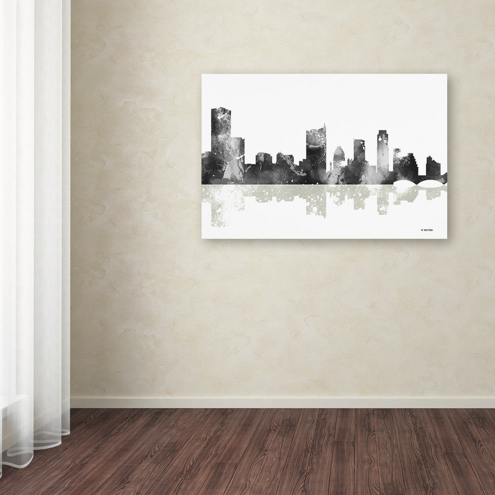 Marlene Watson 'Austin Texas Skyline BG-1' Canvas Art, 30"x47"