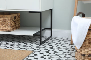 Sue 48" Single Bathroom Vanity, White, With Backsplash