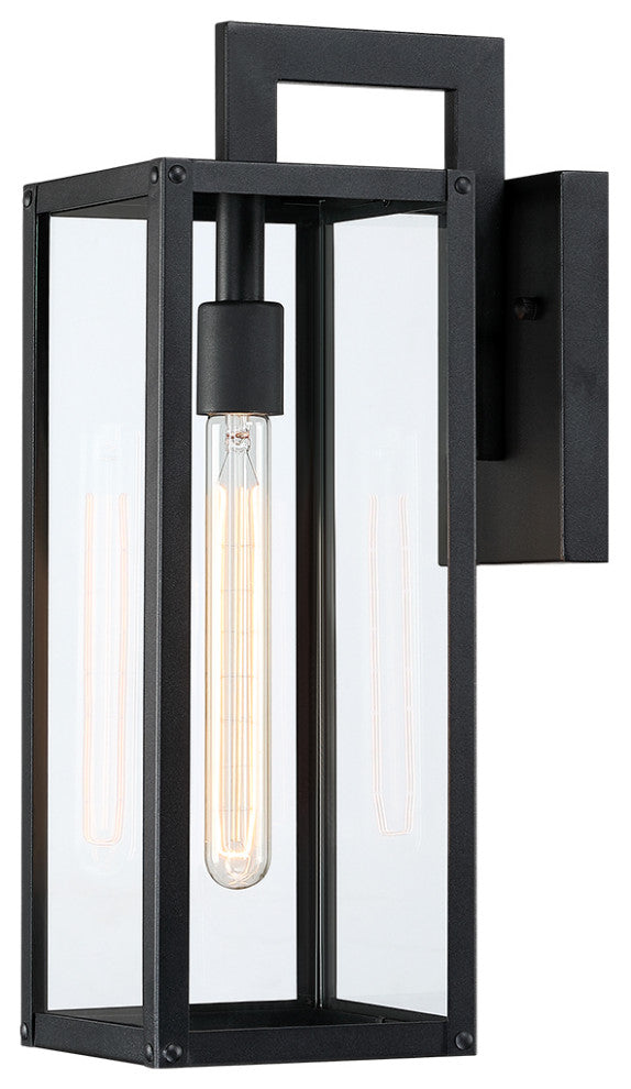 18.5"H 1-Light Black Outdoor Wall Sconce Lantern Light