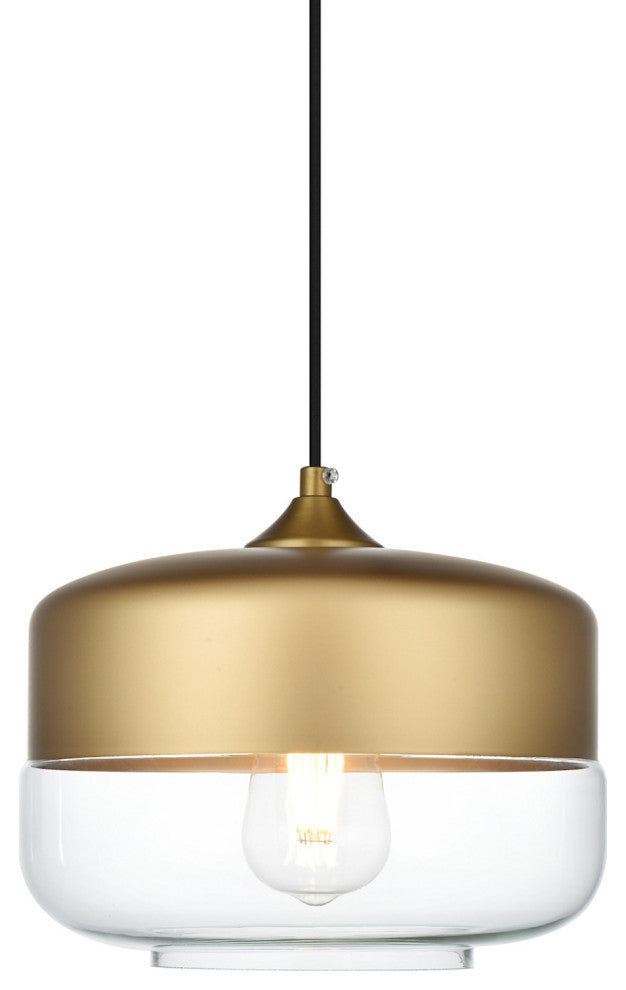 Elegant Lighting LD2243 Ashwell 10"W Pendant - Satin Gold