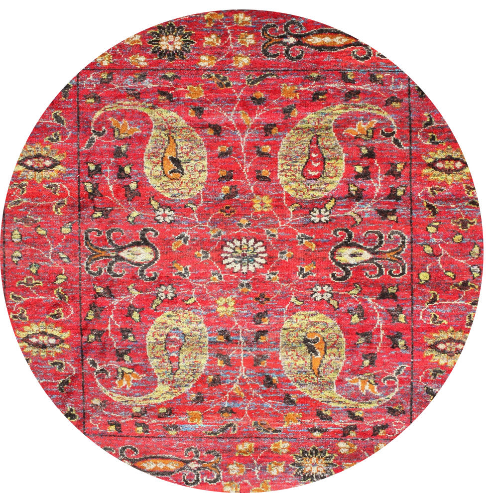Ahgly Company Indoor Round Traditional Area Rugs, 4' Round