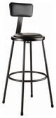 NPS 30" Heavy Duty Vinyl Padded Steel Stool With Backrest, Black