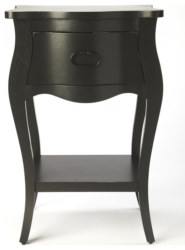Black Single Drawer Nightstand