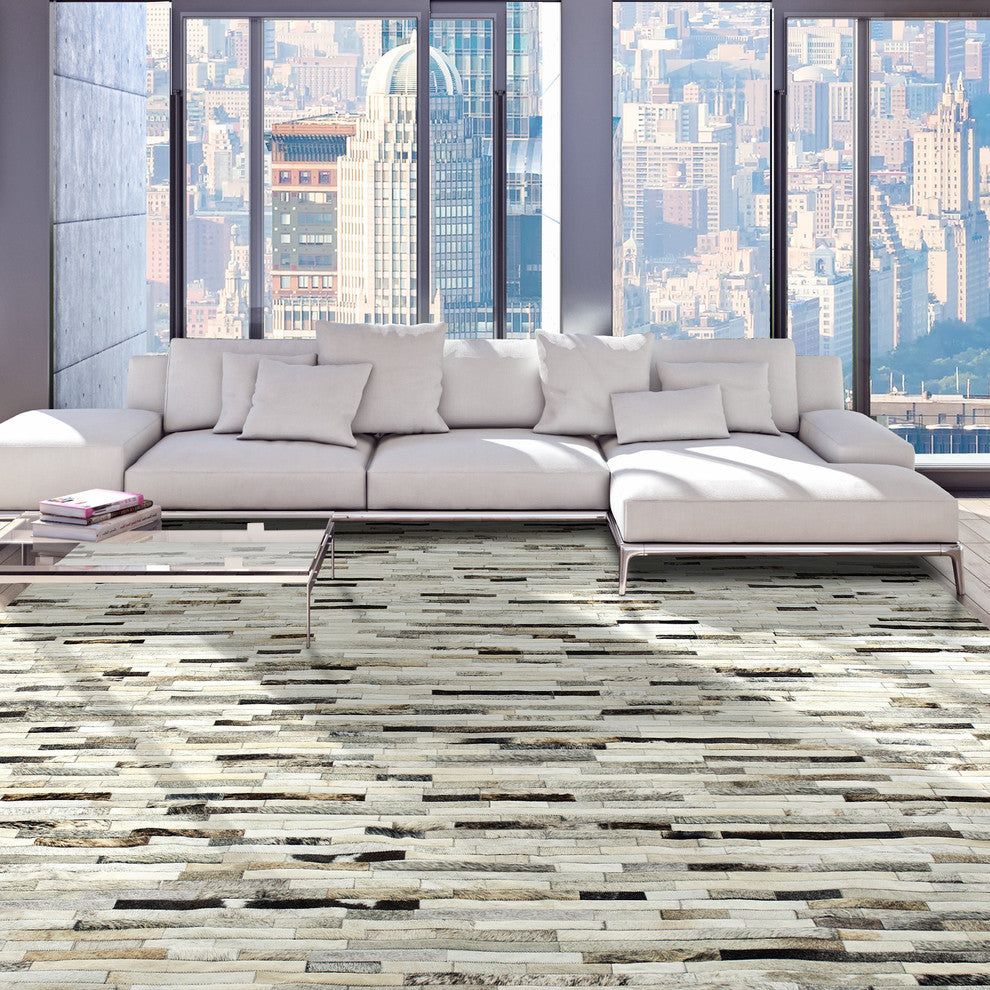 Cowhide Patchwork Rug, Miotaur, Infuse, 8'x10'