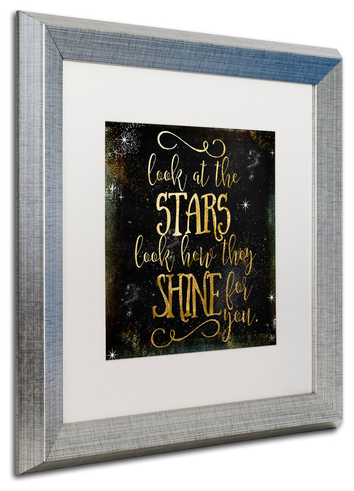 Color Bakery 'Moon and Back II', Silver Frame, White Mat, 16x16