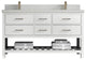 Parker 60 Double Sink Bathroom Vanity in White 2" Carrara Quartz