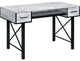 Benzara BM250191 Computer Desk With 2 Drawers and Keyboard Tray, Gray and Black