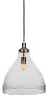 Juno 1-Light Pendant, Brushed Nickel/Clear Bubble