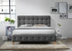 Omax Decor Hugo Upholstered Platform Bed, Charcoal