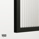 VIGO Mosaic Framed Fixed, Matte Black, Shower Screen, 34" W X 74" H, Fluted Glass