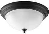 3-Light Flush Mount, Forged Black