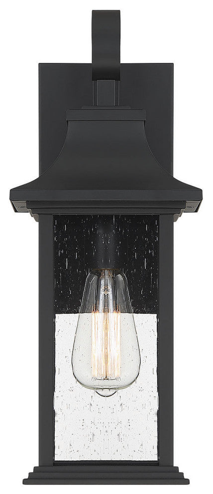 Hancock Matte Black 1-Light Outdoor Sconce, 7x17