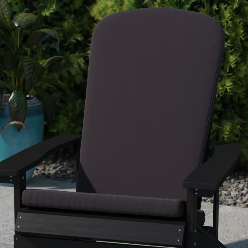 Charlestown Set of 2 All Weather High Back Adirondack Chair Cushions, Gray