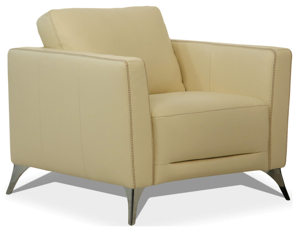 ACME Malaga Chair, Cream Leather