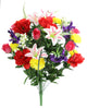 40-Stem Artificial Full Blooming Lily, Rose Bud, Carnation, Mum, Spring