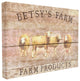 Sheep Illustration Betsy's Farm Sheep Planked Look Canvas Wall Art, 24"x30"
