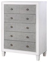 Bd00664, Chest, Rustic Gray and Weathered White Finish, Katia
